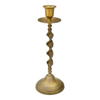 Mid 20th Century Handmade Americana Brass-Art Candleholder For Sale
