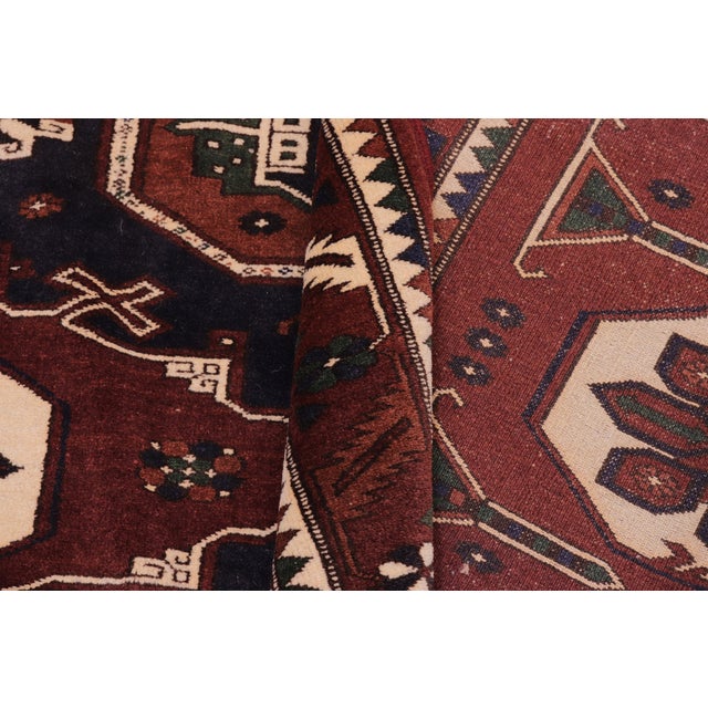 Blue Bohemian Kargahi 1980's Brown/Blue Wool Rug - 5'1'' X 5'10'' For Sale - Image 8 of 10