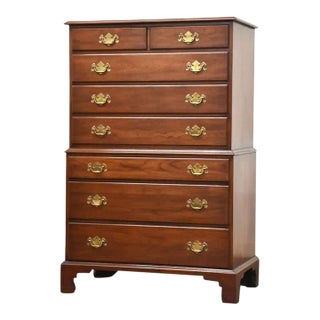 1970s Henkel Harris Solid Cherry Tall Dresser For Sale