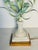 Hollywood Regency Vintage Tole Flower Alabaster Table Lamp For Sale - Image 3 of 6
