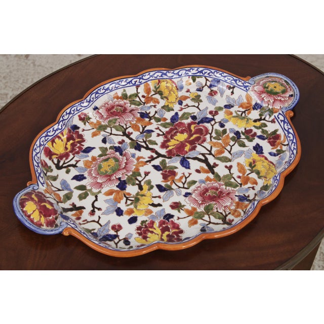 French French Gien Louis XVI Tray Top Oval Side Table For Sale - Image 3 of 15