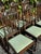 Textile Antique Set of Six Barley Twist Dining Chairs With Teal Leopard Upholstery For Sale - Image 7 of 11
