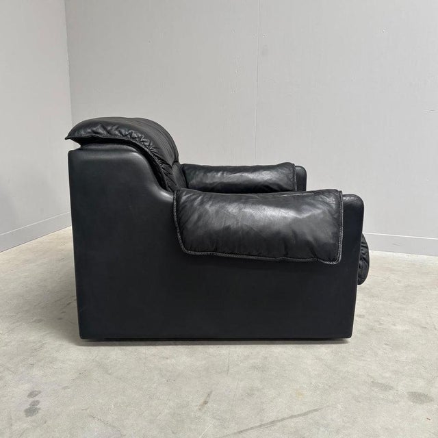 Black Leather Club Chair by Dreipunkt, 1970s For Sale - Image 9 of 15