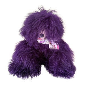 Purple Mongolian Lamb Fur Large Collectible Teddy Bear by Bear Mountain Artist Kathy Bindert