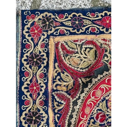 Blue Vintage Rashti Douzi Embroidery, 1920s For Sale - Image 8 of 18