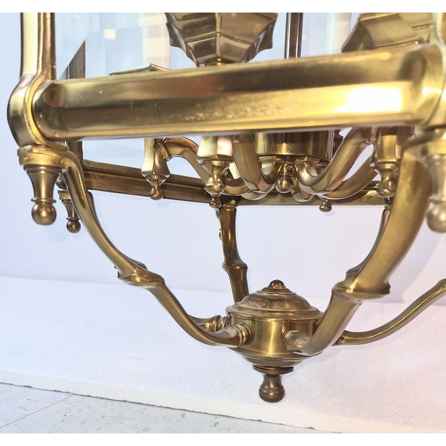 Very Large Old Regency Brass Lantern Early 1900 English For Sale - Image 10 of 14