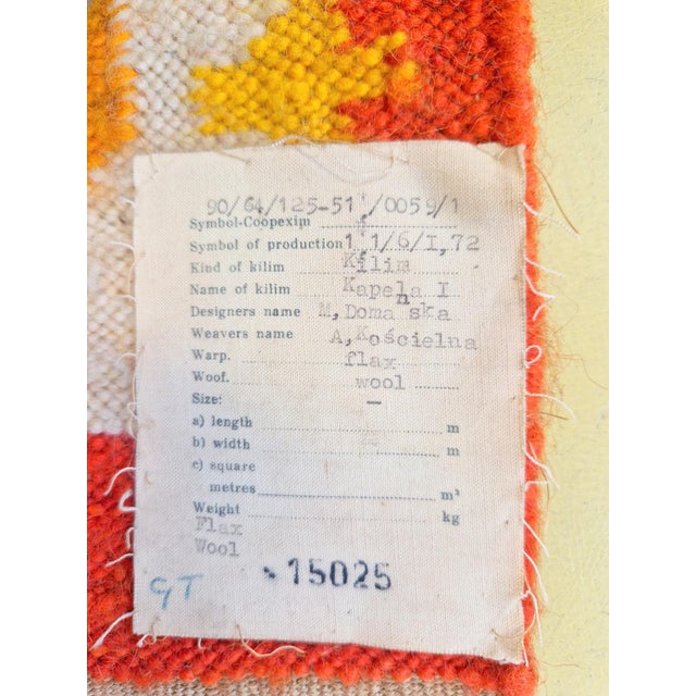 Blue Vintage Chapel Kilim by Maria Domanska for Wawel Broste Kobe, Denmark, 1960s For Sale - Image 8 of 10