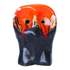 Vintage Eric Leaper Studio Hot Lava Ceramic Owl Figurine