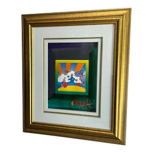 Peter Max “Cosmic Runner on Blends” Hand-Signed Hand-Embellished Mixed Media Pop Art Print