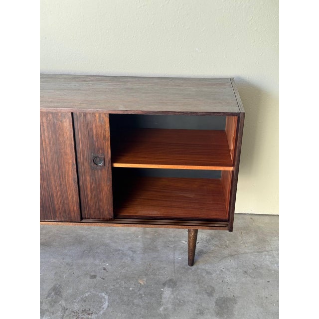 Danish Mid 20th Century Modern Rosewood Sideboard - Vintage Credenza With Sliding Doors For Sale - Image 9 of 11