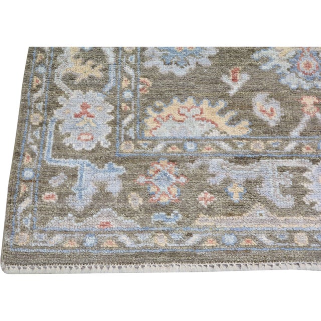 Turkish Turkish Oushak Hand Knotted Wool Rug, 4'x6' For Sale - Image 3 of 4