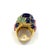 Bochic “Orient” Sapphire, Emerald & Ruby Cocktail Ring Set in 18k Gold & Silver Size 7 For Sale - Image 4 of 6