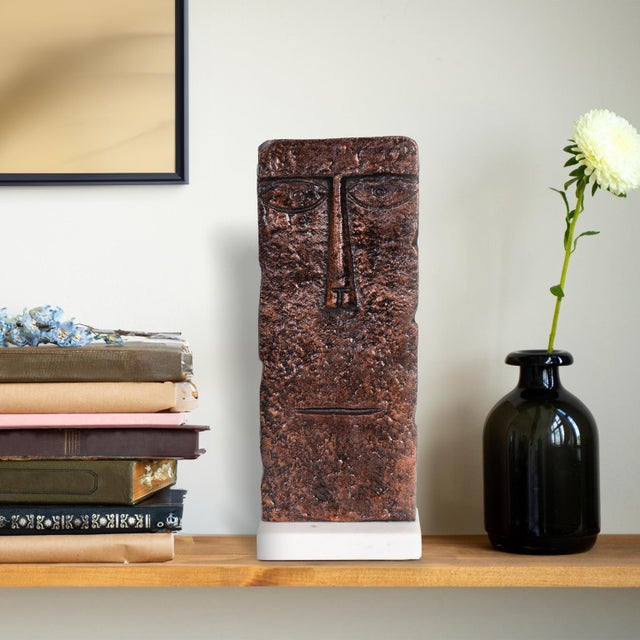 Contemporary Modern Man Sculpture in Aluminum with Marble Base- Tall For Sale - Image 3 of 11