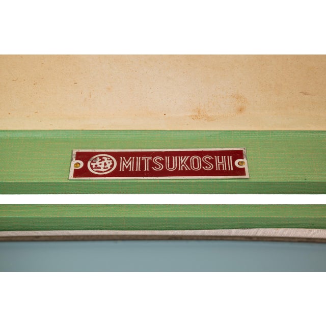 1960s Japanese Mid-Century Modern Hand-Painted Glass Serving Dish Depicting Orchids W/ Protective Case by Mitsukoshi For Sale - Image 16 of 18