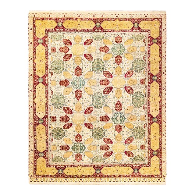 Mogul, One-of-a-Kind Hand-Knotted Area Rug in Ivory, 8' 3" x 10' 3" For Sale