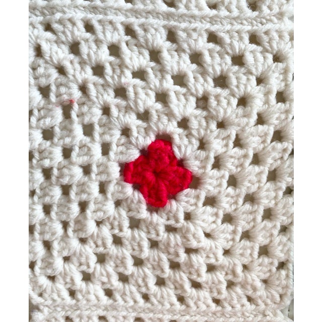 Granny Square Cotton Cottagecore Rainbow Afghan For Sale - Image 12 of 12