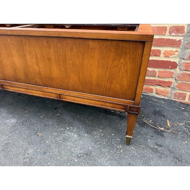 Vintage Hollywood Regency Campaign Style Marble Top Low Table Cabinet by Weiman For Sale - Image 13 of 18