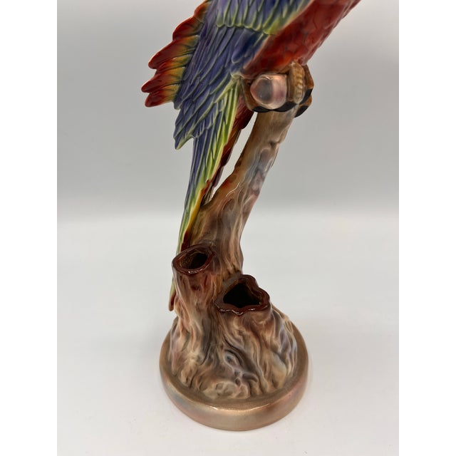 MCM Ceramic Scarlet Macaw Figurine Created by California Pottery Studio, Will George For Sale - Image 4 of 6