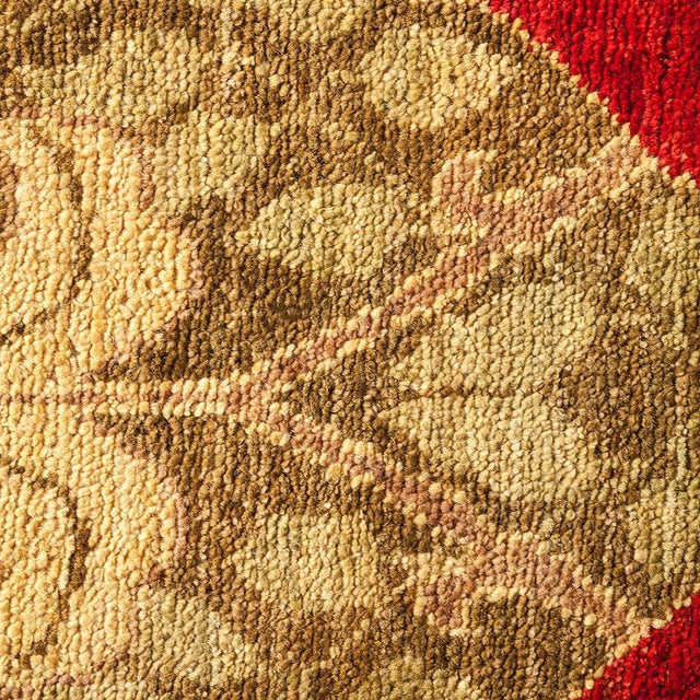 Contemporary Arts & Crafts Collection Hand-Knotted Area Rug - Red 5' 10" x 8' 8" For Sale - Image 3 of 4