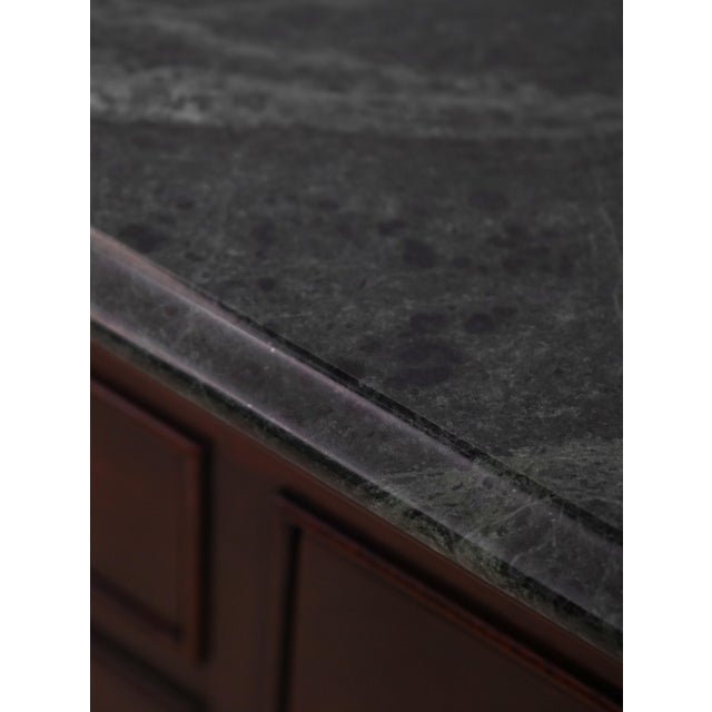 Brown Stickley 4 Drawer Marble Top Server Console For Sale - Image 8 of 18