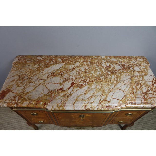 Transitional Marquetry Chest of Drawers, 1970s For Sale - Image 6 of 15
