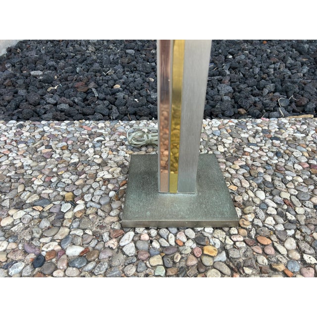 Brushed Stainless Steel Floor Lamp by Pierre Cardin for Laurel For Sale - Image 9 of 11