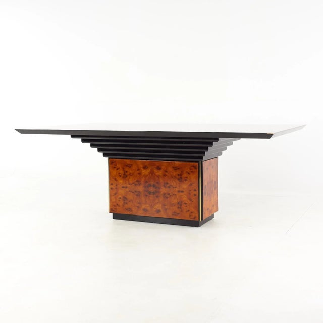 Brown Roche Bobois Mid Century Burlwood Dining Table For Sale - Image 8 of 11