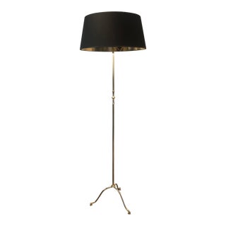 1940s Neoclassical Style Brass Floor Lamp in the style of Maison Jansen For Sale