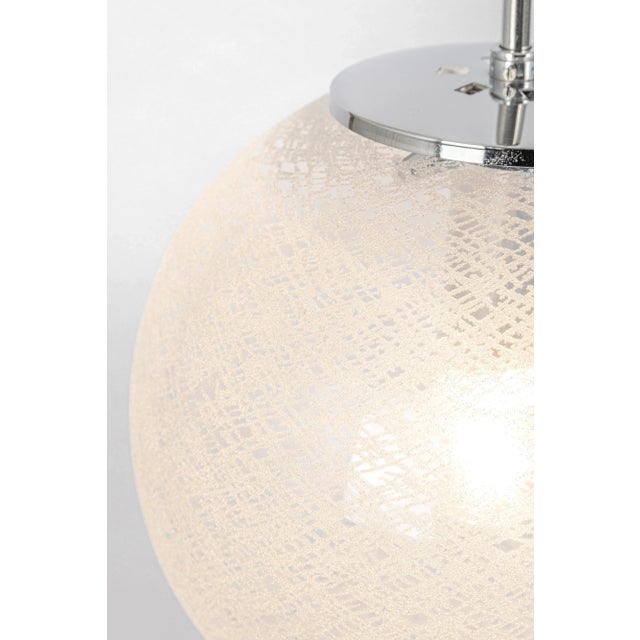 1970s Chrome with Glass Ball Pendant from Limburg, Germany, 1970s For Sale - Image 5 of 9