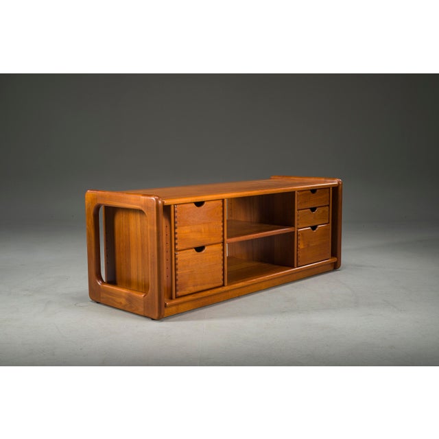 Dyrlund Mid-Century Danish Teak Vinyl Storage Cabinet from Dyrlund, 1960s For Sale - Image 4 of 11