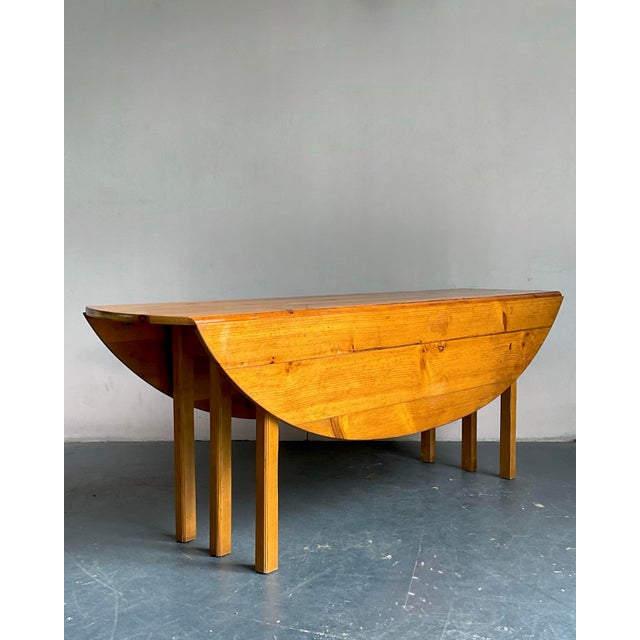 Khaki Vintage Boho Baker Milling Road Drop Leaf Table For Sale - Image 8 of 9