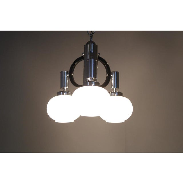 Italian Gold Glass Chandelier, 1970s For Sale - Image 9 of 13