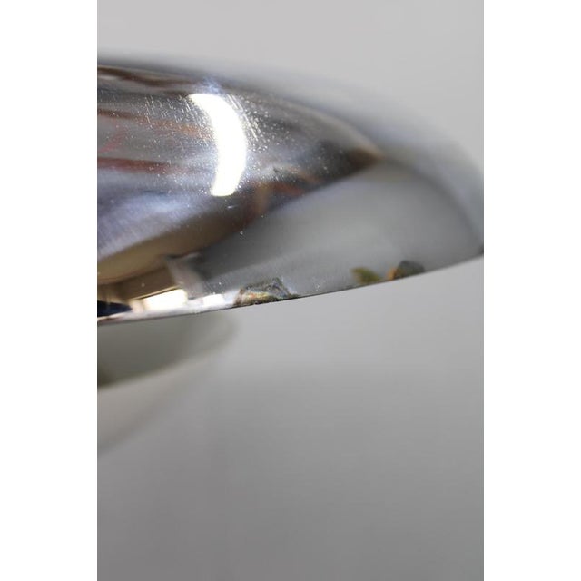 Silver Art Deco Chrome and Opaline Glass Chandelier from Napako, 1930s For Sale - Image 8 of 14