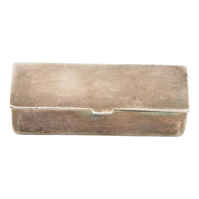 Plain Silver Rectangular Pill Box For Sale