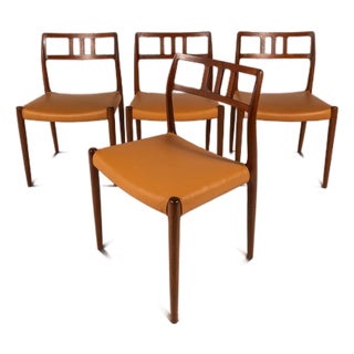 Set of Four (4) Danish Modern Møller Model 79 Side Chairs in Teak by Niels Otto Møller for j.l. Møller Mobelfabrik, Denmark, C. 1960's For Sale