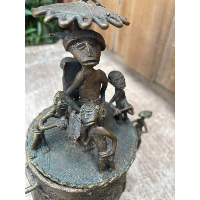 Metal Ashanti Cast Bronze Kuduo Pot For Sale - Image 7 of 10