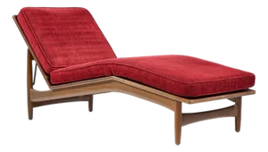 Kofod Larsen for Selig Mid Century Walnut Chaise Lounge Chair