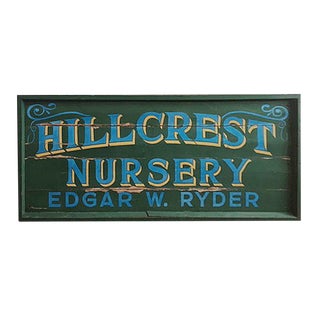 Vintage Hand Painted Nursery Sign For Sale