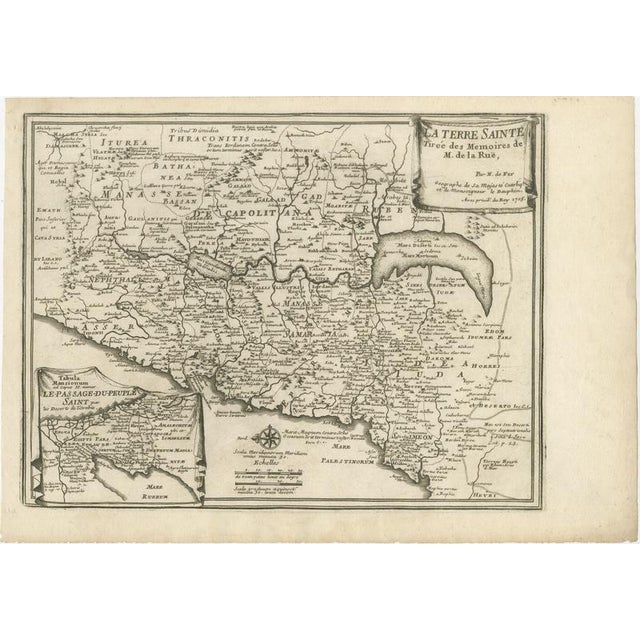 Antique Biblical Holy Land Map — Jerusalem, Palestine & Levant, De Fer 1703 This finely engraved antique map of the Holy...