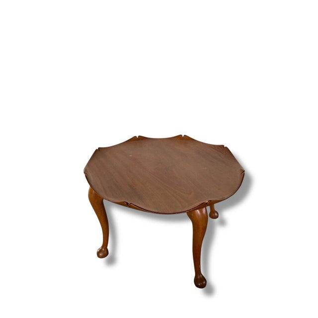 Brown Mid-Century Sculptural Teak Lotus Coffee Table with Scalloped Edge and Cabriole Legs, 1970s For Sale - Image 8 of 9