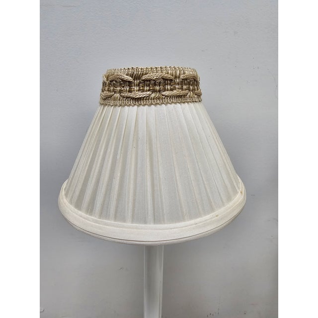 Pair of Late 20th Century Egyptian Revival Style Brass Candlestick-Form Buffet or Table Lamps For Sale - Image 12 of 12