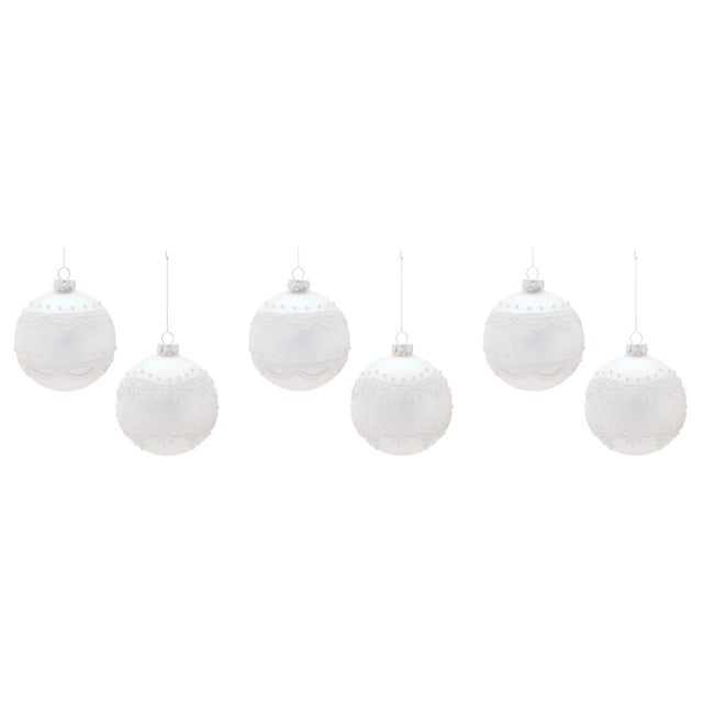 2020s Round Glass Ornament Set of 6 For Sale - Image 5 of 5