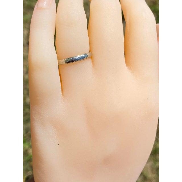 The El Monte: Antique White Gold Orange Blossom Wedding Band For Sale - Image 4 of 9