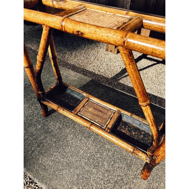 Brown c.1880 Tiger Bamboo Umbrella Stand Aesthetic Movement For Sale - Image 8 of 13