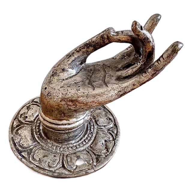Hand Sculpture With Brass Accent — Decorative Wall & Door Hook For Sale