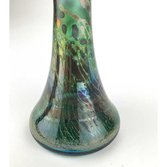 Vintage Glass Artisan Vase by R C Signed For Sale - Image 11 of 13