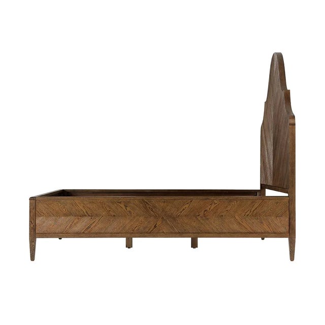 Not Yet Made - Made To Order Rustic Oak Queen Bed - Dark For Sale - Image 5 of 7