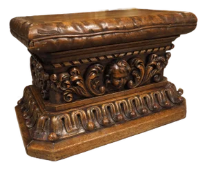 17th Century Oak Carved Socle Pedestal From Northern Italy