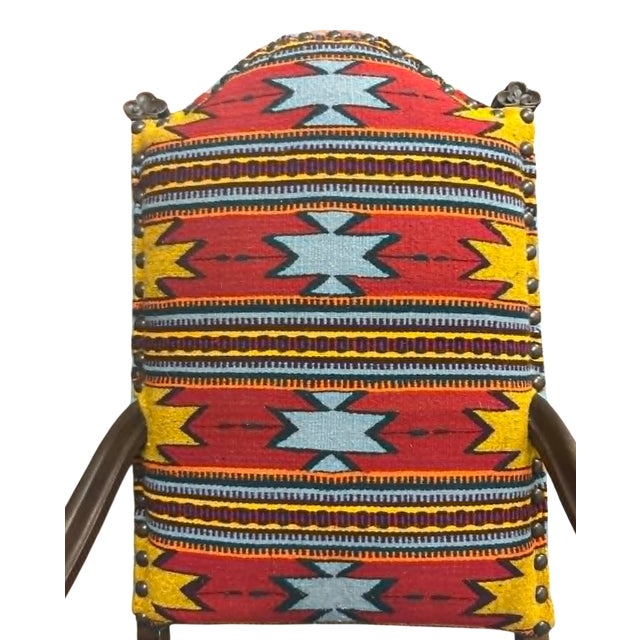 I redesigned this century-old hacienda throne chair and reupholstered it with a vivid woolen Oaxaca Zapotec tapestry on...