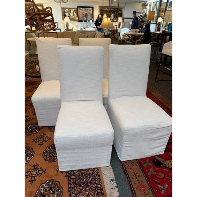 Design Plus Gallery presents a Set of Four High Back Ellison Dining Chairs from Restoration Hardware. The dining chairs...